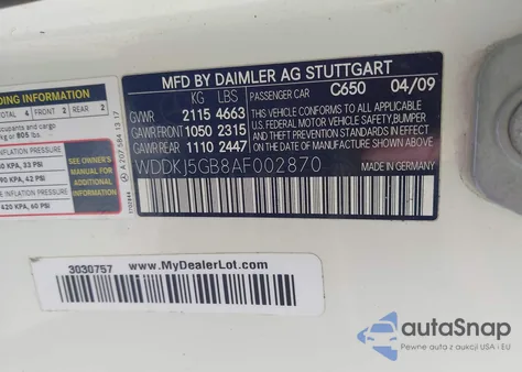 2010 Mercedes-Benz E 350 from USA, damaged, VIN WDDKJ5GB8AF002870